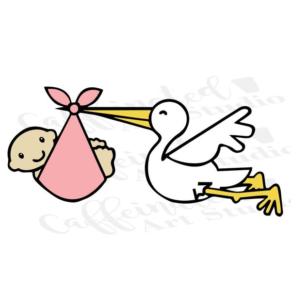 Its a girl svg / stork svg / baby girl svg / baby announcement svg / digital download