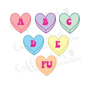 Abcdefu svg / valentine vibes svg / retro valentines svg / valentinstag svg / Candy Hearts svg / Konversation Herzen / digitaler download