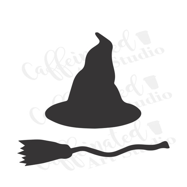 Witch hat and broom svg / Witch hat svg / Witch broom svg / digital download
