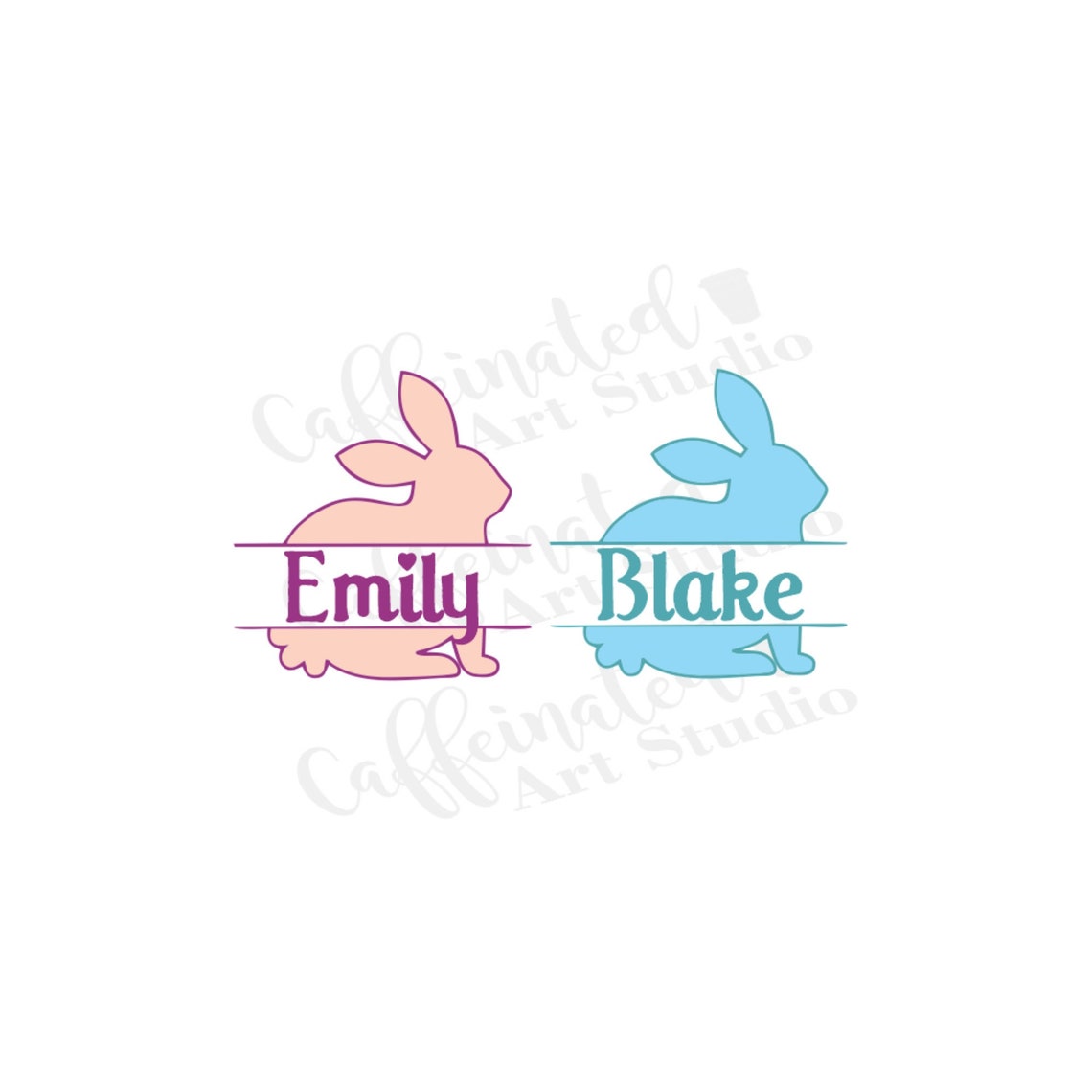 Bunny Name Frame Svg / Easter Svg / Bunny Split Frame Svg / Etsy