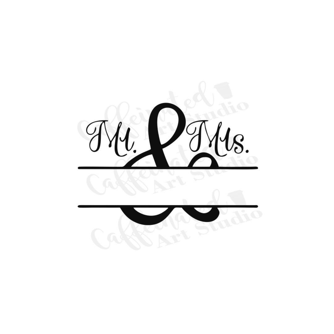 Mr and Mrs Name Frame Svg / Mr and Mrs Svg / Just Married Svg / Digital