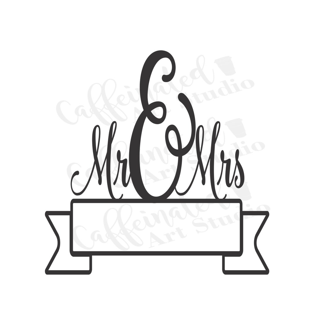 Mr and Mrs Name Frame Svg / Mr and Mrs Svg / Just Married Svg Etsy