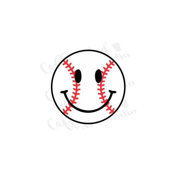 Baseball Vibes Svg / Baseball / Smiley Face Svg / Baseball Svg | Etsy