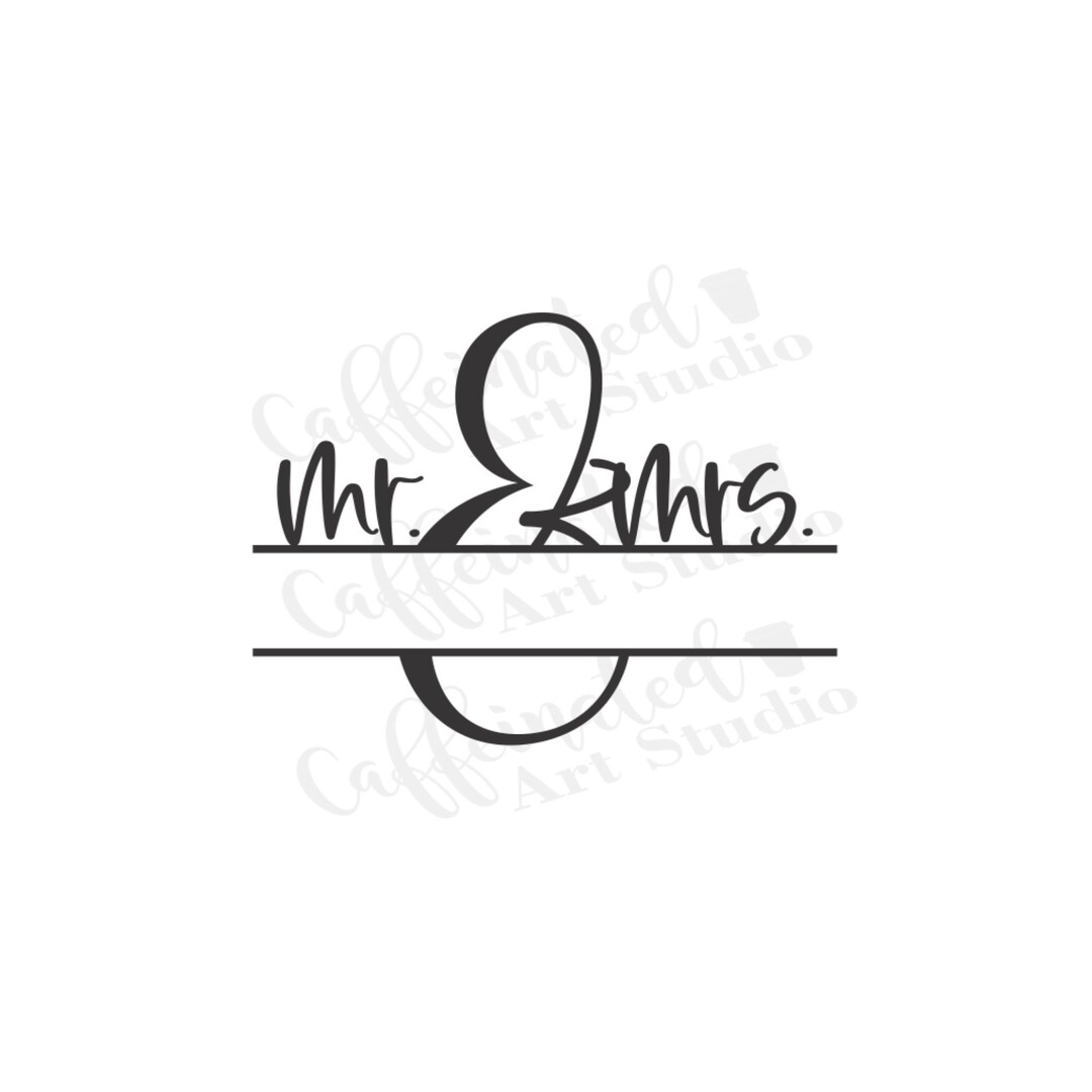 Mr and Mrs Name Frame Svg / Mr and Mrs Svg / Just Married Svg / Digital