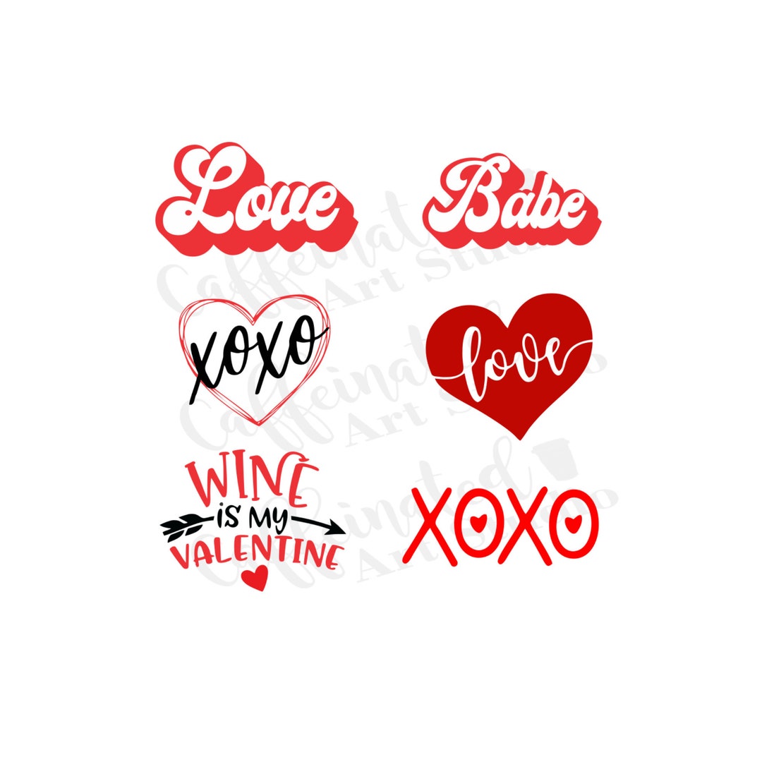 Valentine Bundle Svg / Xoxo Svg / Valentines Day Svg / Babe Svg / Happy ...