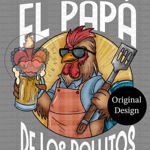 Letras invertidas, El Papá de los Pollitos PNG, Design Original, PNG hispânico, Día del Padre, Gráficos espanhóis