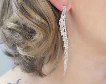 Crystal Command -Earrings Dangle, Rhinestone Dangle Earring, Dangle Drop Earrings, Long Dangle Earrings, Bridal Jewelry, Wedding Jewelry