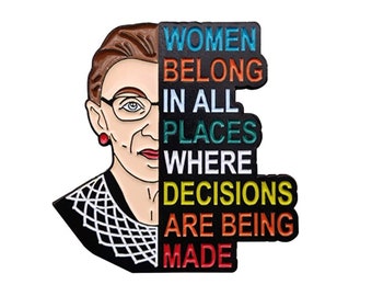 Dissent Enamel Pin RBG Feminism Brooche Female Justice Badge for Women Girl Collar Backpacks Jackets Decoration Pin Style A