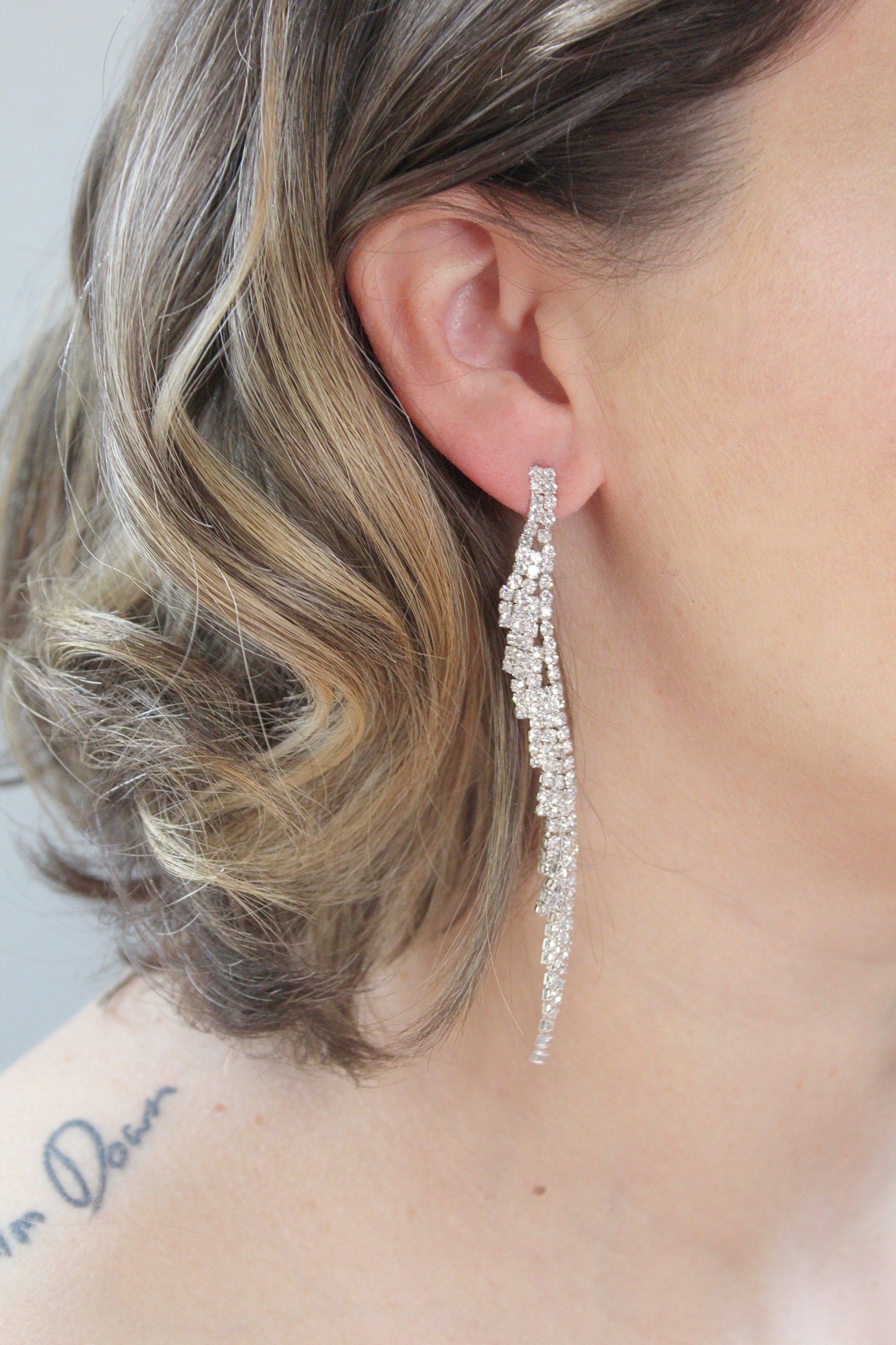 Long bling deals earrings