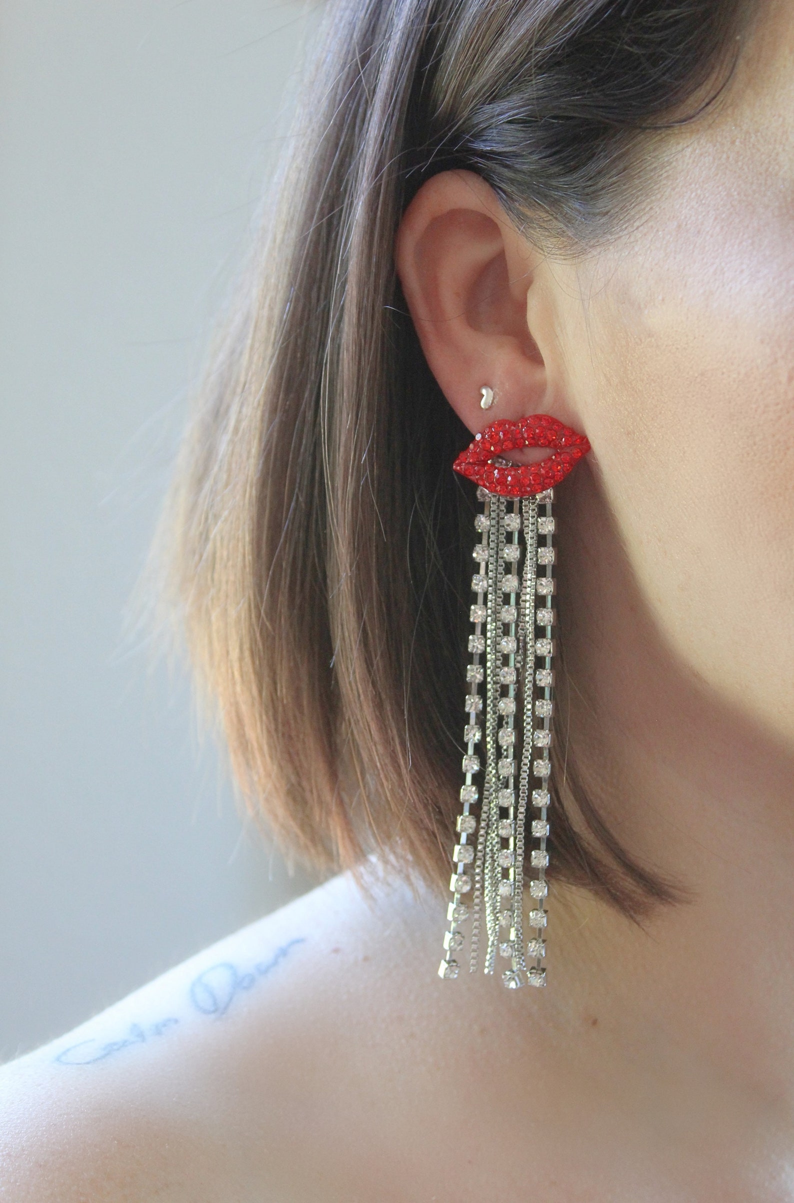 The Flaming Lips Long Dangle Earrings Rhinestone Dangle Etsy