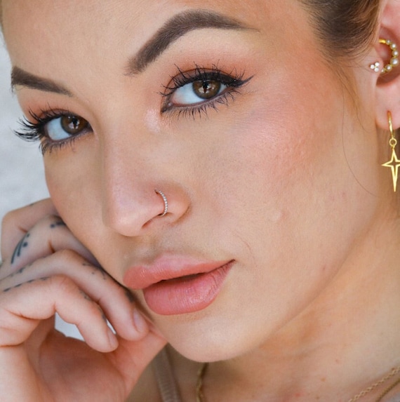 She Just Nose 8mm Nose Ring Micro Pave Nose Ring Nose Piercing