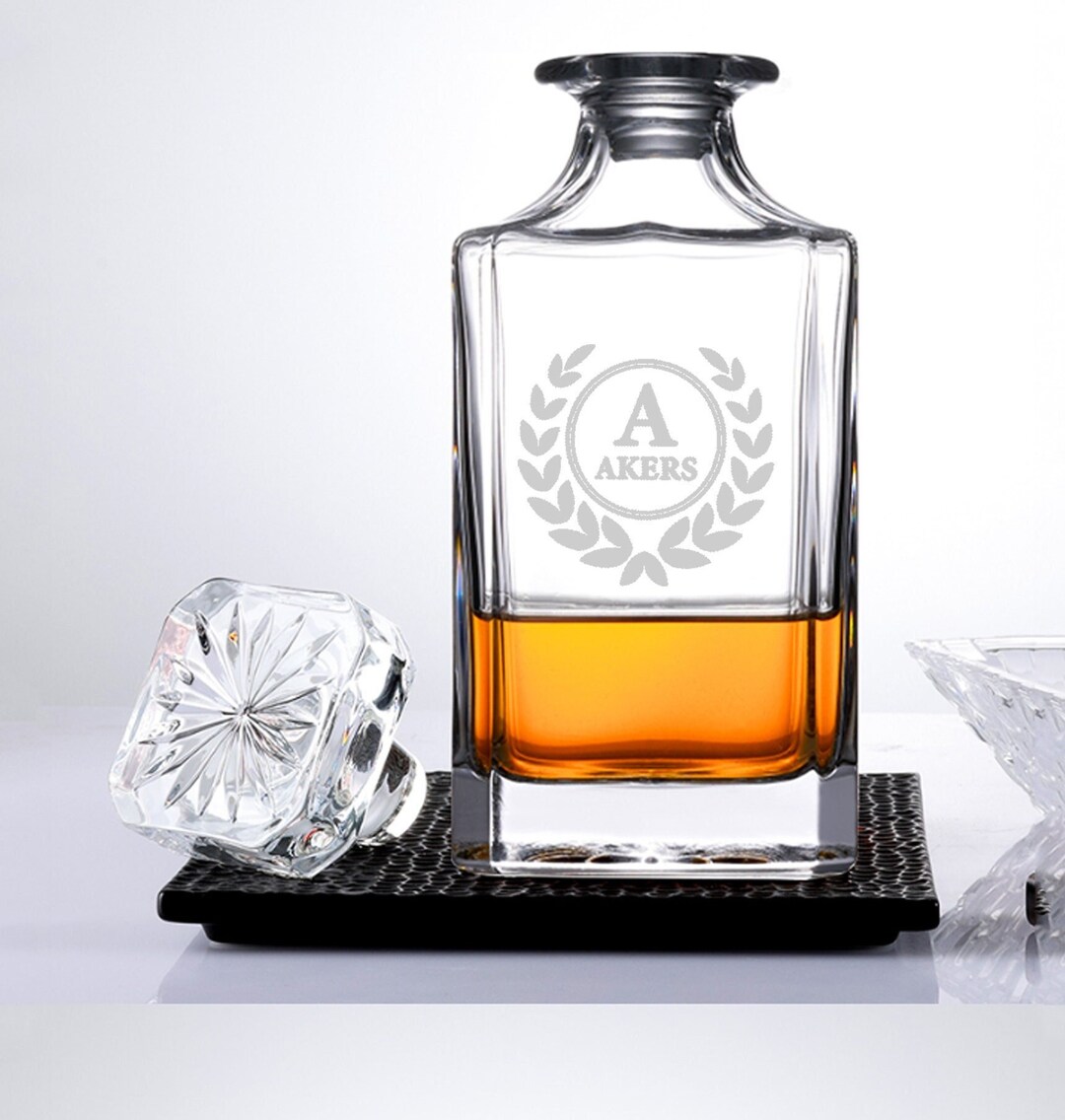 Engraved Decanter Set With Glasses Whiskey Decanter Set Personalized