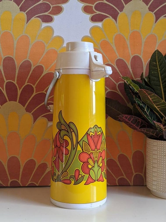 Vintage Cafe Yellow 1970s Coffee Carafe / Peacock Vacuum Bottle Co