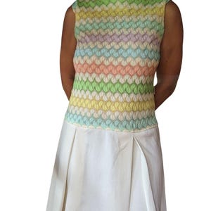 Rare 1960s Mod Dress Twiggy Crochet Top Dress