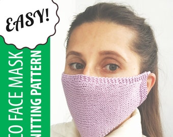 Knit Face Mask Pattern – Washable, Reusable, Kids & Adults (PDF Pattern)