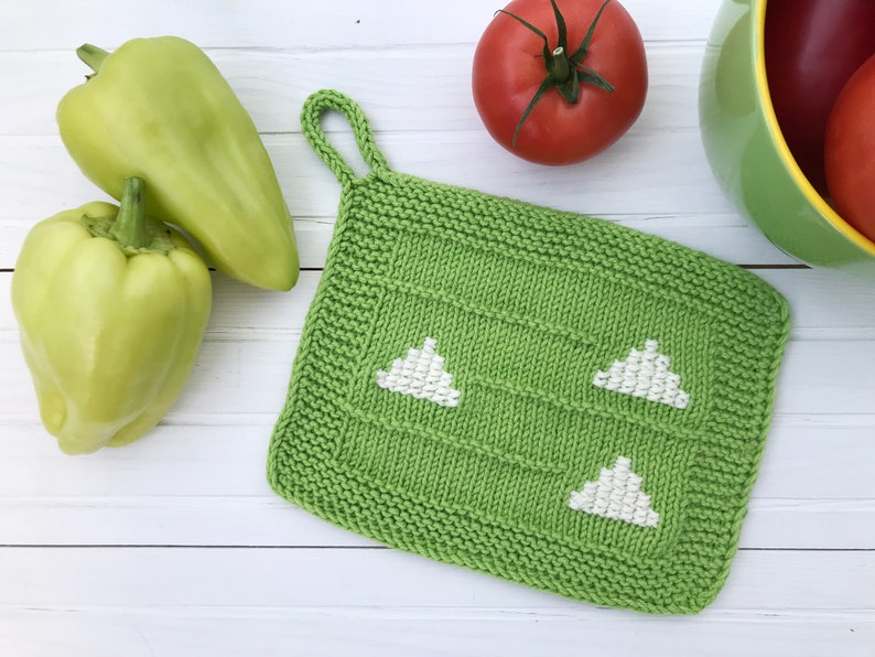 Dishcloth Knitting PATTERN PDF Potholder Knitting Pattern Knit Hot Pads Diy Tutorial Knitted