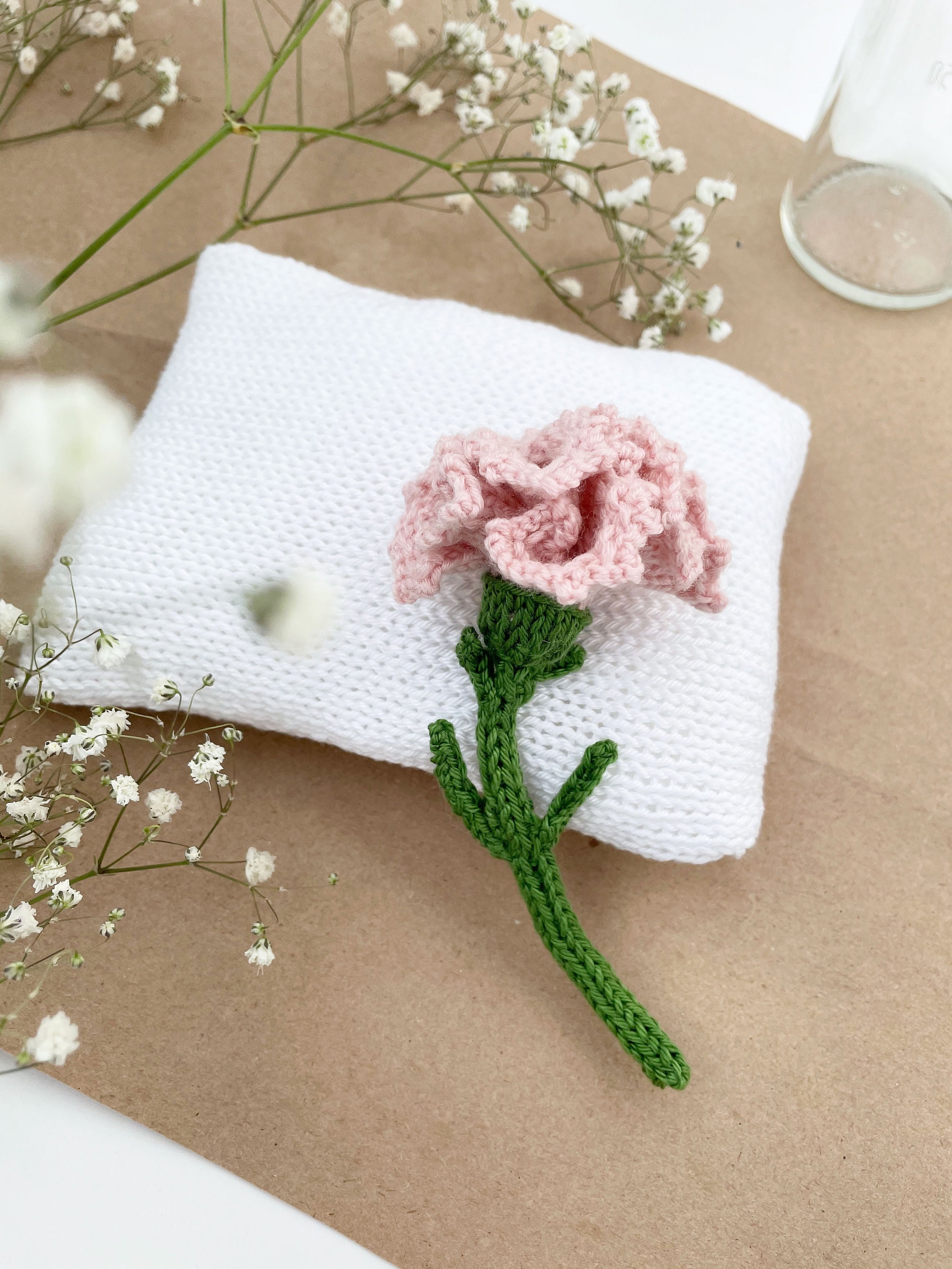 Carnation Flower PATTERN Knit Flower Pattern Mother's Etsy