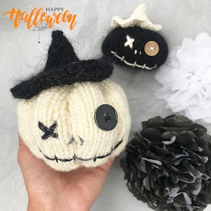 Pumpkin KNITTING PATTERN - Simplicity Halloween patterns - Knit Pumpkin PDF tutorial - Rustic Halloween Fall Decor - Knit Pumpkin Pattern