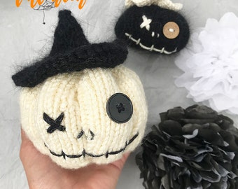 Pumpkin KNITTING PATTERN - Simplicity Halloween patterns - Knit Pumpkin PDF tutorial - Rustic Halloween Fall Decor - Knit Pumpkin Pattern