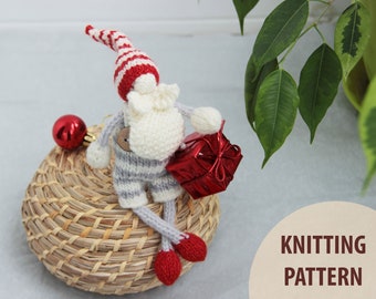 Jultomtestickmönster: Skandinavisk Nisse Tomte Toy (PDF)