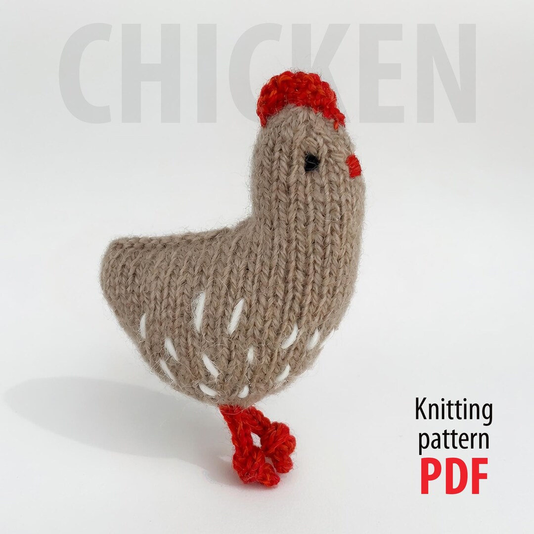 Mini Knitted Chicken Toy Pattern, Beginner Friendly Toy DIY Tutorial ...