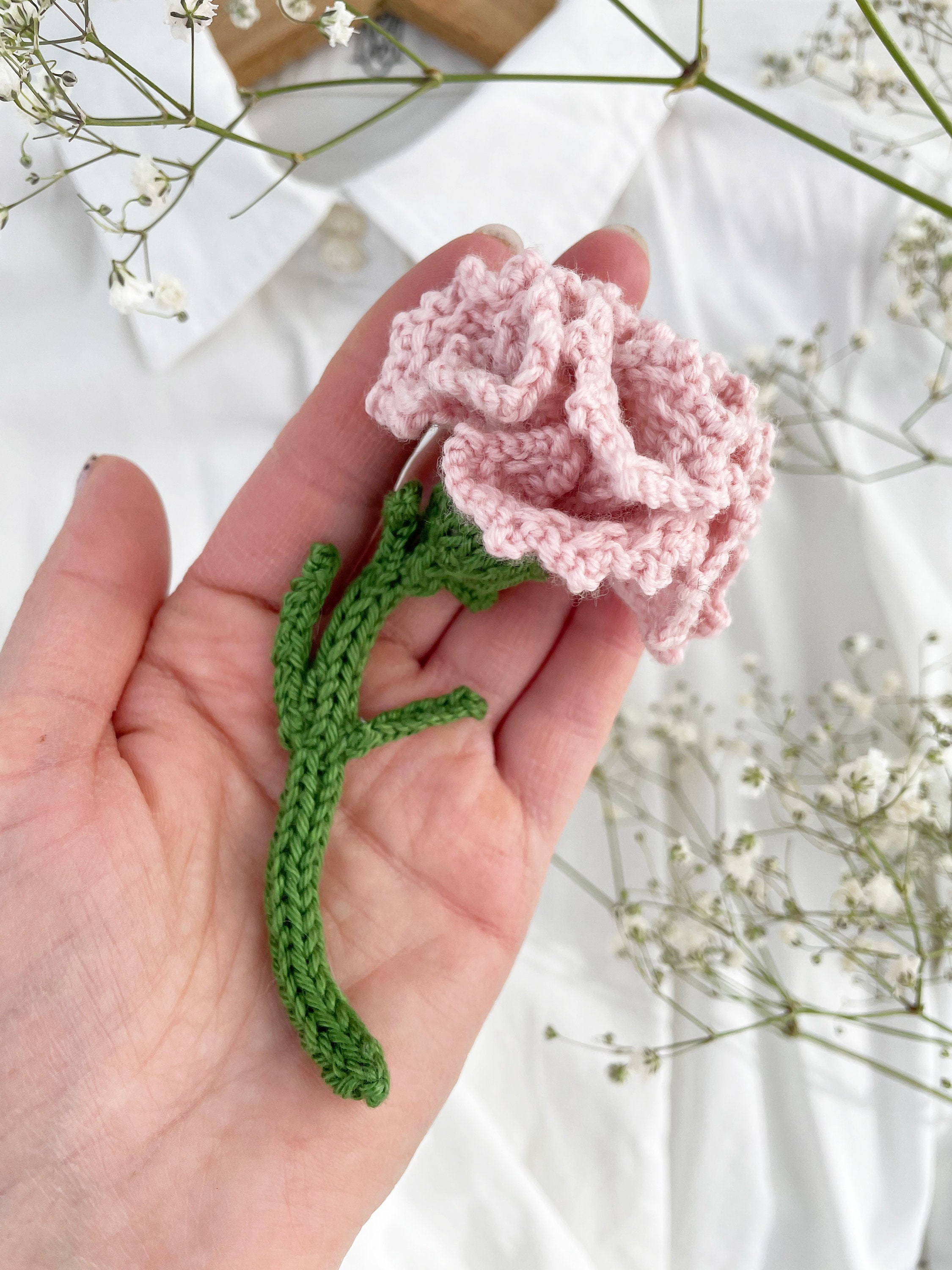 Carnation Flower PATTERN Knit Flower Pattern Mother's Etsy