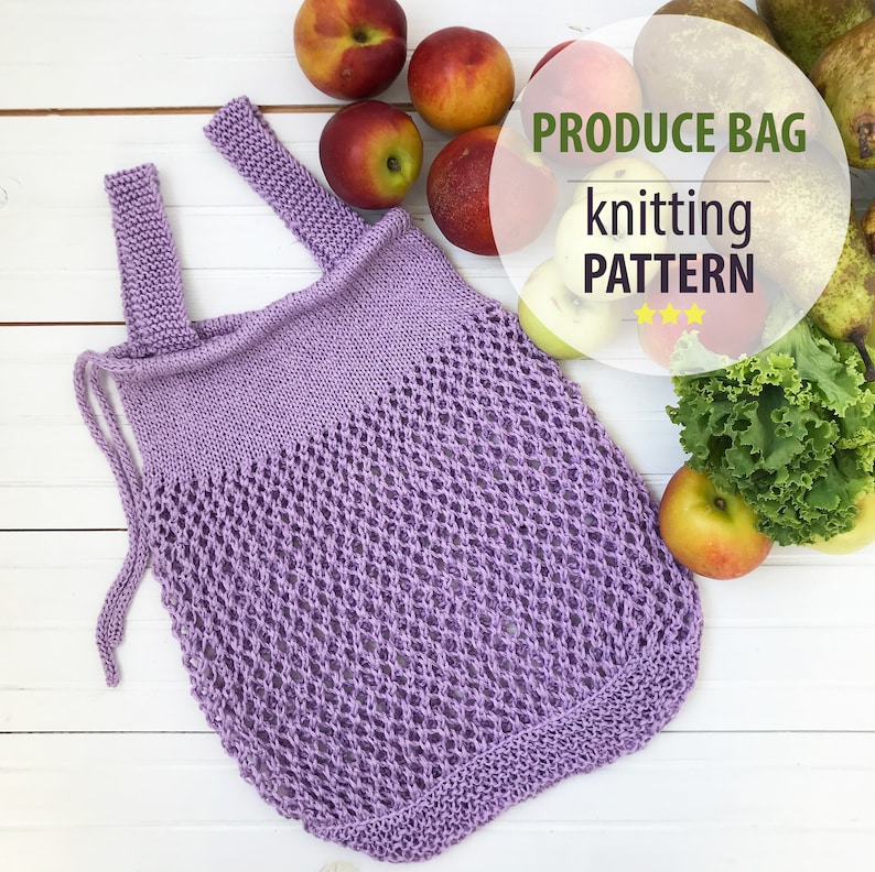 Reusable Produce Bag KNITTING PATTERN Easy Produce Bag Etsy