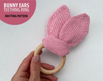 Stickmönster för bitring med kaninöron, DIY Amigurumi (digital nedladdning)