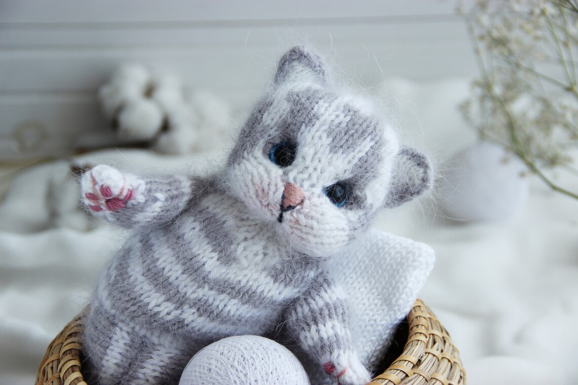 Kitten plush toy Kitten stuffed toy Cat life like toy Cat Etsy