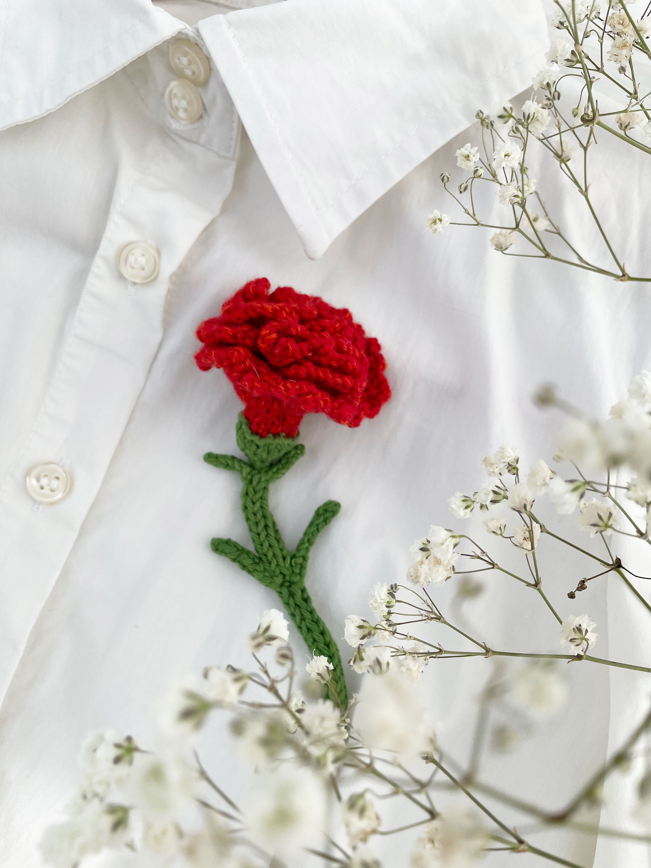 Carnation Flower PATTERN Knit Flower Pattern Mother's Etsy