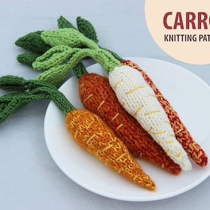 Carrot knitting PATTERN, Amigurumi knit carrot PDF, Easter table decor, Farmhouse easter decor, Spring decorations for home Playing veggi