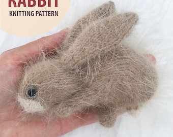 Easter bunny pattern, Knitted bunny toy pattern, Rabbit toy knitting pattern, Knitted toy bunny PDF Rabbit lover gift craft, Tiny bunny toy