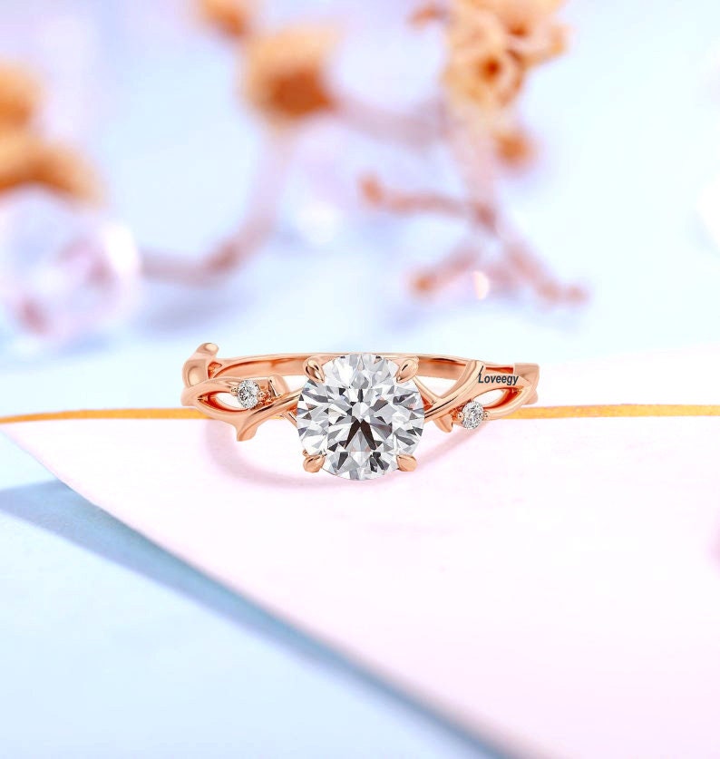 Moissanite Twig Ring Designer Ring Moissanite Rings Wedding | Etsy
