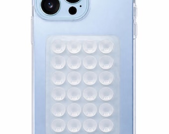 Clear Transparent Silicone Suction Cup Phone Grip: Hands-Free Adhesive Mount