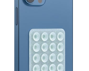 Green Quartz Crystal in Clear Silicone Suction Cup Phone Grip: Hands-Free Adhesive Mount