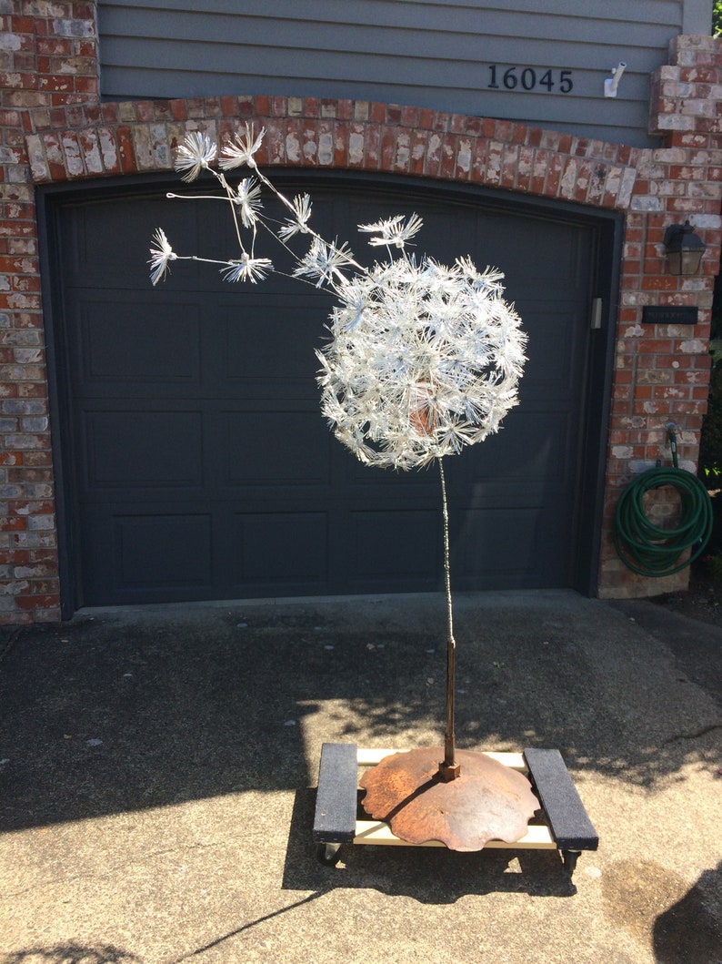 Wire Sculpture Garden Dandelion Wish Wire Sculpture Etsy