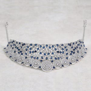CZ Blue Color Simple Affordable Necklace Pendant Earrings