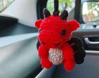 Red Dragon, rearview mirror accessories,  hanging ornament,  spooky  horror gothic ,  Charm, dashboard decor  accessories