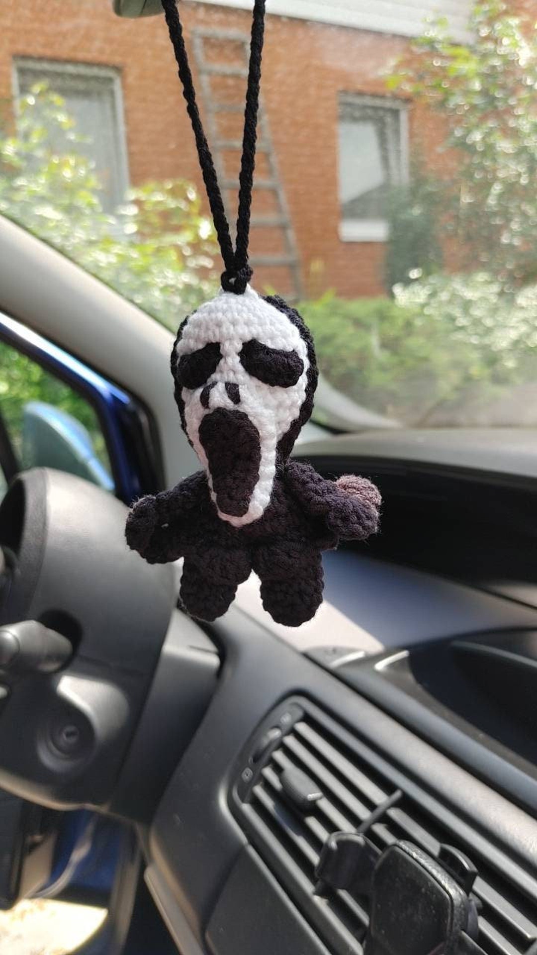 Black Ghost, Creepy Car Rearview Mirror Charm, Goth Decor Accessories ...