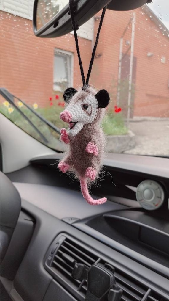 Possum Car Charms, Opossum Plush, Car Dashboard Decor, Possum