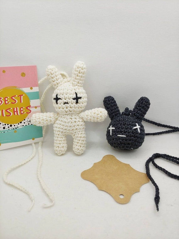 Goth Bad Bunny Cute Car Accessories for Men, Rear View Miror Toy