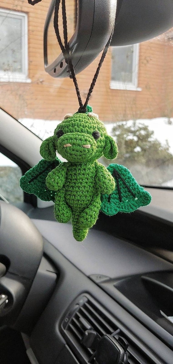 Green Dragon Plush, Car Rear View Mirror Decor, Cute Stuffed