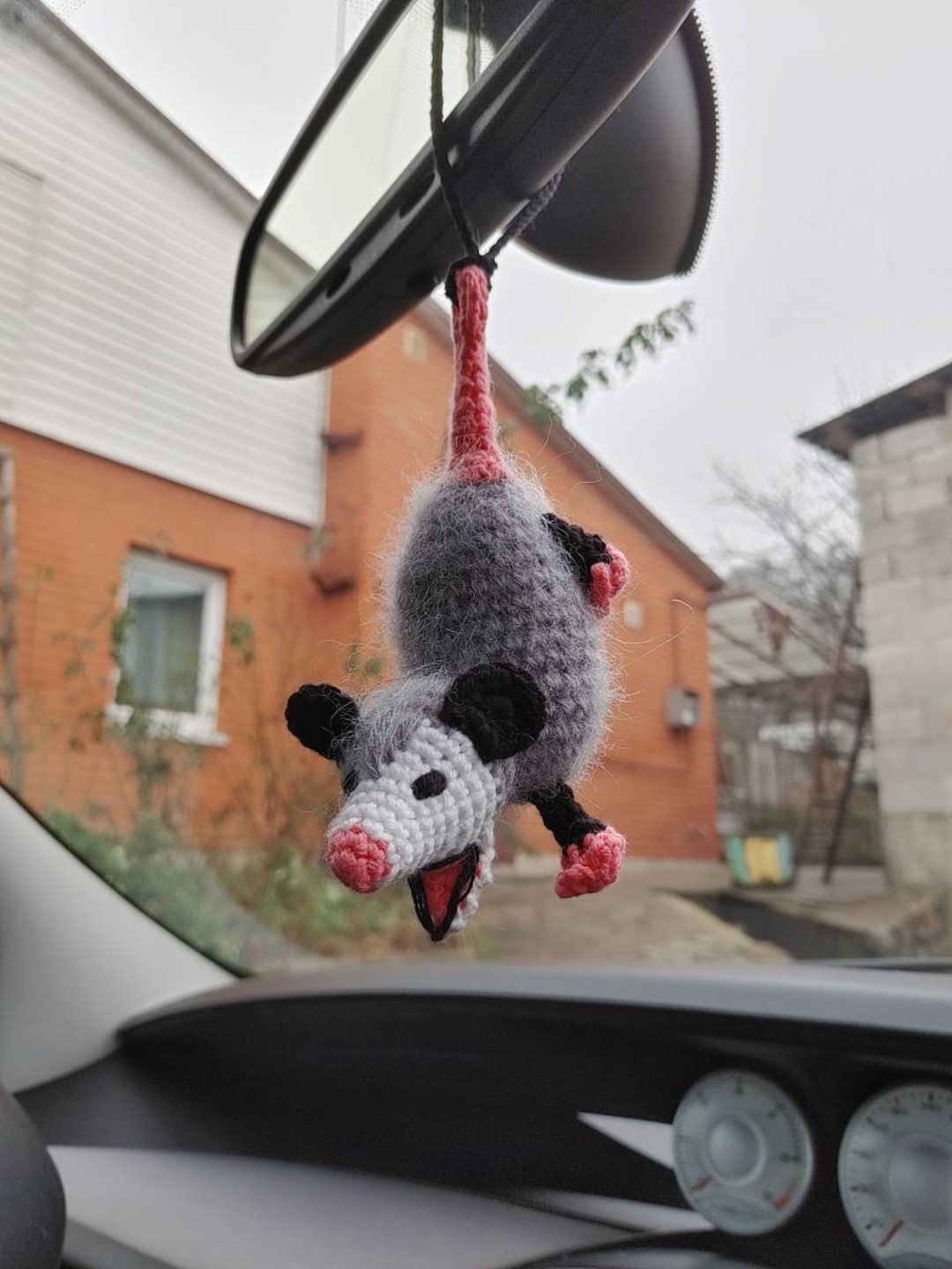 Possum Car Charms, Opossum Plush, Car Dashboard Decor, Possum Ornament,  Stuffed Animal, Car Mirror Hanging, Rear View Mirror Accessories, 