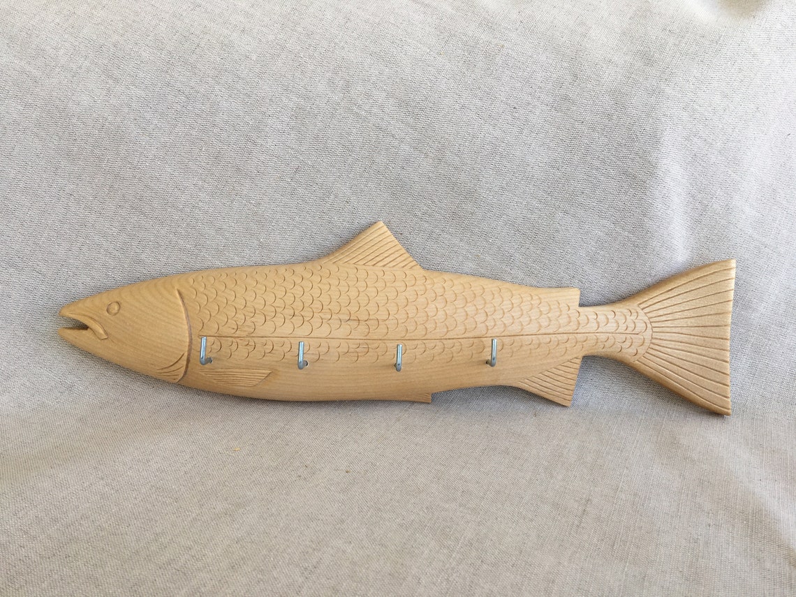 Fish Sculpture Key Holder For Wall Nautical Decor Entryway Etsy