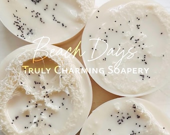 Beach Days Loofah Soap Bar, Summer Collection, Wedding Shower Favor