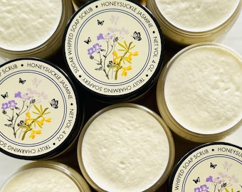 Honeysuckle Jasmine Sugar Whipped Soap Scrub, Mother's Day Gift, Spring Collection