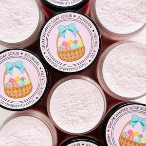 Jelly Bean Sugar Whipped Soap Scrub, Foaming Sugar Scrub, Easter Gift