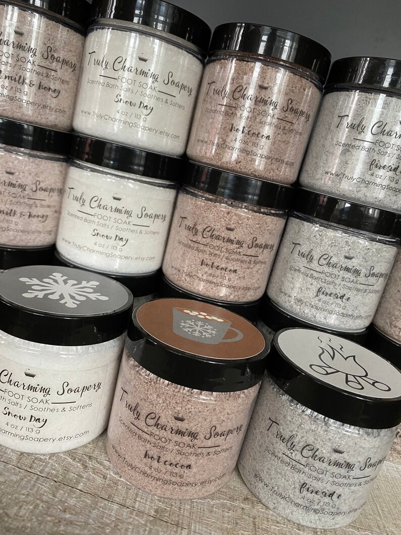 SALE 3 4 oz Bath Salts Foot Soak Spa Treatment Pedicure Etsy