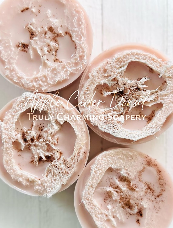 Apple Cider Donut Loofah Soap Bar, Fall Collection, Bridal Shower Favor