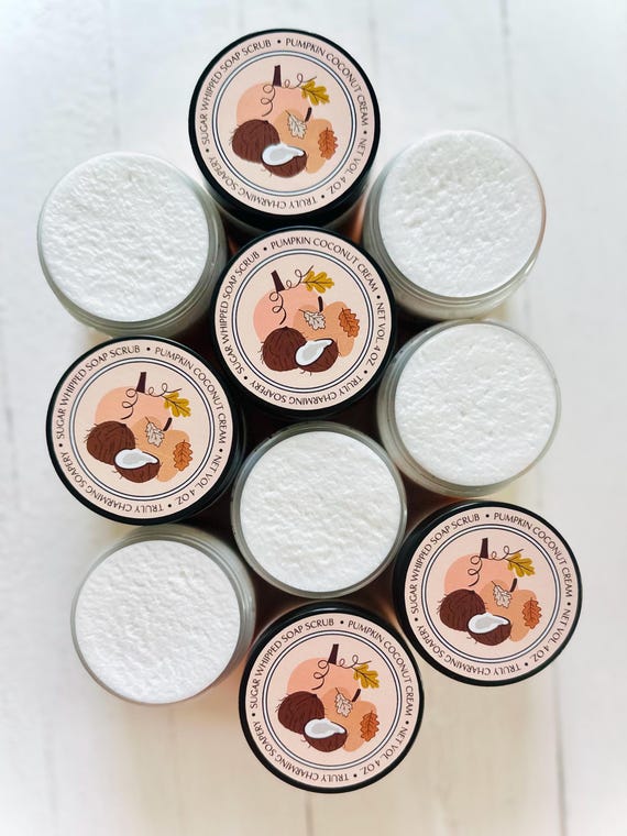 Pumpkin Coconut Cream Sugar Scrub, Foaming Scrub, Fall Collection, Aromatherapy, Party Favor